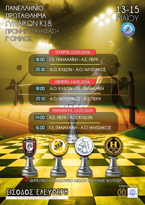 Το Πανελλήνιο Πρωτάθλημα Βόλεϊ Γυναικών Κ18 στον Δήμο Ζωγράφου
